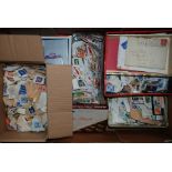 Mixed Accumulation in a carton, much Great Britain in boxes, tins etc., many thousands - sorting lot