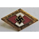 German WWII Golden Hitler Youth Honour Badge with Oakleaves. No makers mark. See T&C's