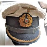 German WWII-Kriegsmarine U-Boat Kaptains Service (Summer) cap.