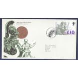Great Britain - 1993 2nd March (£10) FDC with Bureau hand stamp. Typed address.