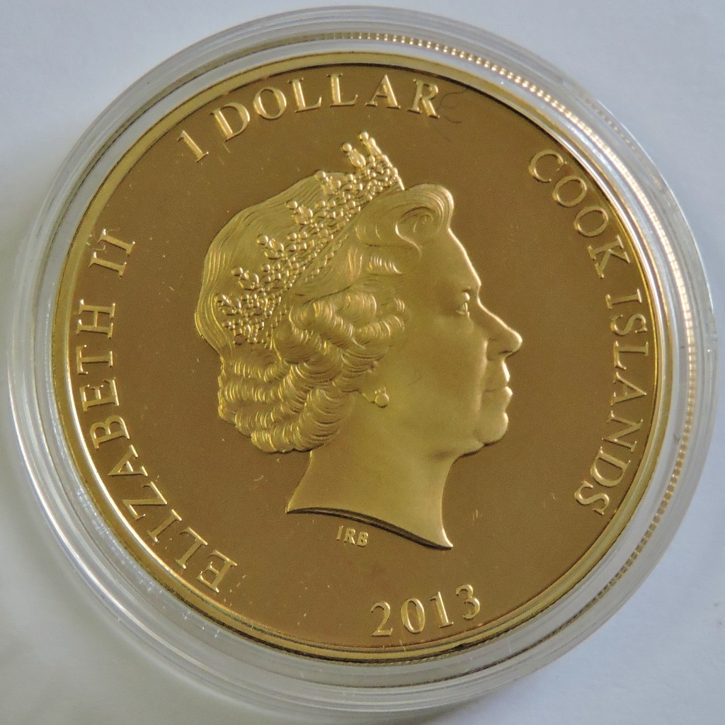 Cook Islands 2013 Dollar Proof-like,, gold plated Unicef issue with certificate. Issue cost £40 - Image 3 of 4