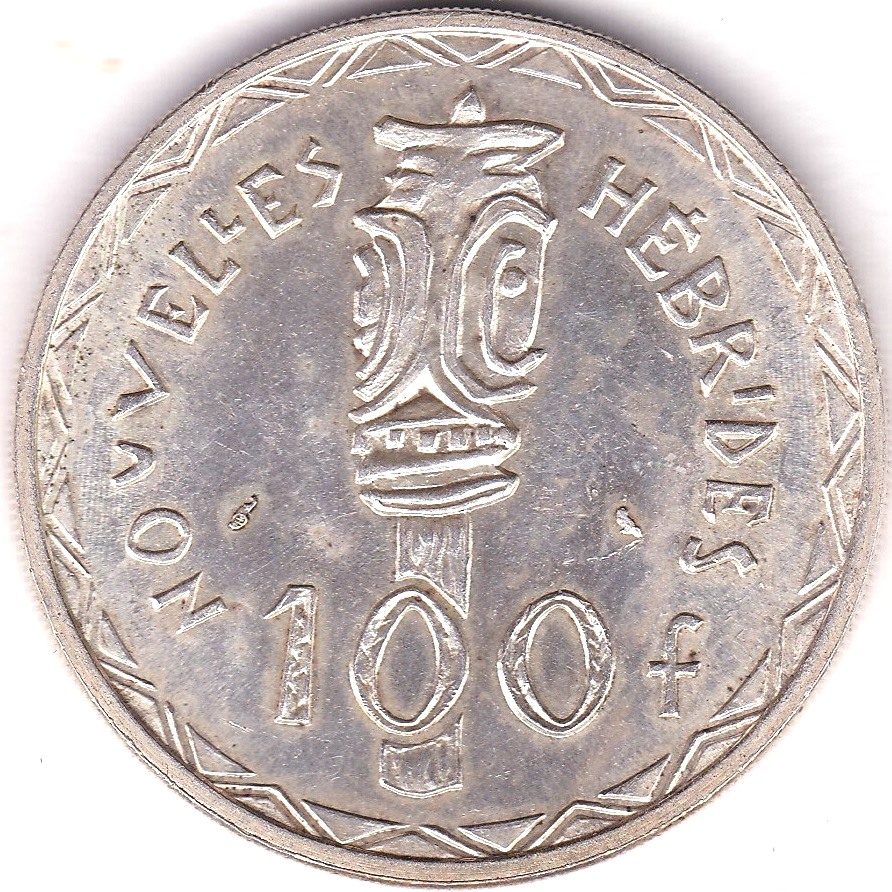 New Hebrides 1966 100 Francs, silver, KM 1, BUNC - Image 3 of 3