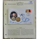 Gibraltar P&N 1996 Coin (£5) and stamp Cover 70th Birthday of H.M. Queen Elizabeth II