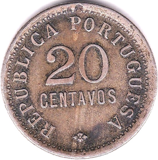 Angola 1921 20 Centavos (4M) KM 64, VF - Image 3 of 3