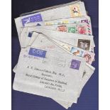 Airmail Covers - 1960s 30+ good range of stamps and cancels.