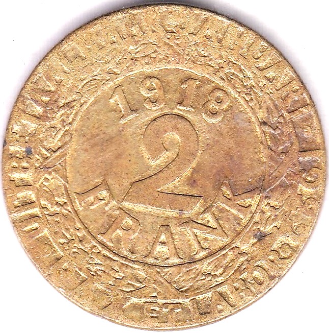 Belgian (Ghent) 1918 2 Franken KM TN5, Rare German Occupation Token, AEF with considerable lustre. - Image 3 of 3