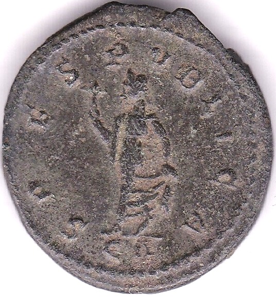 Tacitus AD 275-6 Billon Antoniniauns, rev: SPES PVBLICA SPECS advancing holding flower and lifting - Image 2 of 3