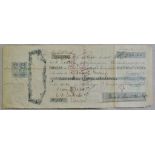 Peruvian Bank 1905 Second Bill of exchange h/s Salvador Hassan/Tangler Foreign Bill EDVII 1/- stamps