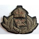 White Star Line-a scarce Officers Bullion Cap Badge (Titanic Company)