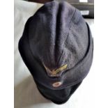 German WWII Kriegsmarine sidecap with U-Boat swordfish emblem to side, a little age worn. See T&C's