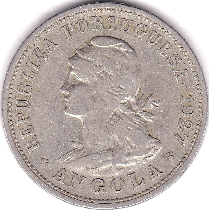 Angola 1927 50 Centavos, KM 69, VF - Image 2 of 3