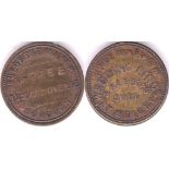 London Token J. Tree, 122 GT Dover ST, Borough, rev; Wedding Rings/ Hallmarked/ Sold by weight, GVF