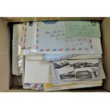 Mixed covers in a small carton, Airmails, FDC's, Air Letter Cards etc. (100 Approx)