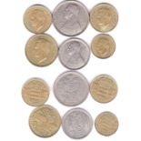 Monaco 1946A 10 Francs, KM 123, AUNC, 1950A 10 Francs, GVF/AUNC, KM 130, 1947 20 Francs, GEF, KM