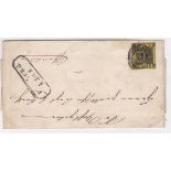 Germany (Baden) 1853-58 Wrapper with 6K on Orange, SG11. Boxed Freiburg, an attractive cover