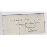 London 1788 Wrapper to Bounty Office, Westminster with Bake/Wells h/s and m/s '6' rate