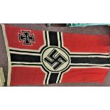 German WWII Kriegsmarine War Flag, many stampings on the lanyard. See T&C's