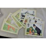 Great Britain 1976 Police & Dogs sets with Traffic Light Gutter Pairs used on Phil card sets with