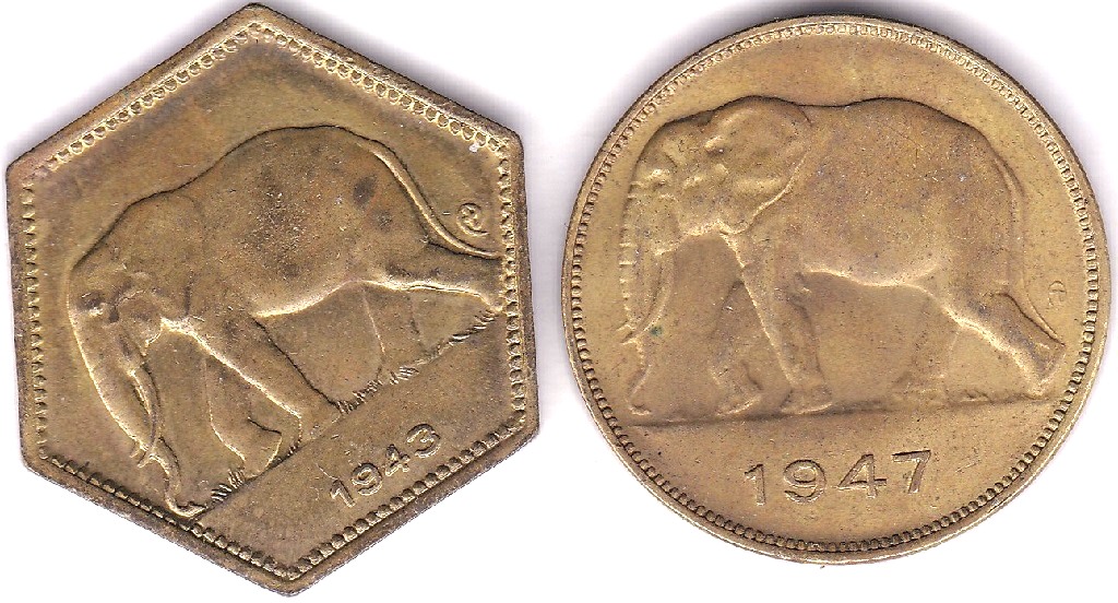 Belgian-Congo 1943 2 Francs, AUNC, Scarce and 1947 5 Fracs, KM 29, GEF/AUNC - Image 3 of 3