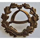 British WWI 1st Battalion The Hampshire Regiment cap badge. (Brass, lugs)