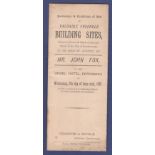 Auction leaflet by Vergette & Buckle dated 1887, 'Particulars and condition of sale of valuable