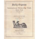 1931 International Sheep-Dog Trials Hyde Park (Sept 2) Daily Express Programme - Organised by the