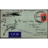Southern Rhodesia - 1932 (28 Jan) First Official Air Mail Cover, Salisbury to Scotland. Hand