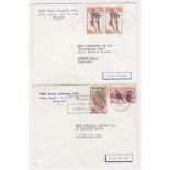Senegal 1963/64 Two Airmail Env's Esso Afrique Occidentale Dakar to Esso London with Red Cross