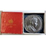Medallions - 1937 Coronation Bronze Medal in Royal Red Box, 45mm; obv: His Majesty King Edward VIII;