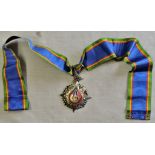 Thailand/Siam Order of the Crown, Commander neck badge. Silver and enamel, a fantastic looking