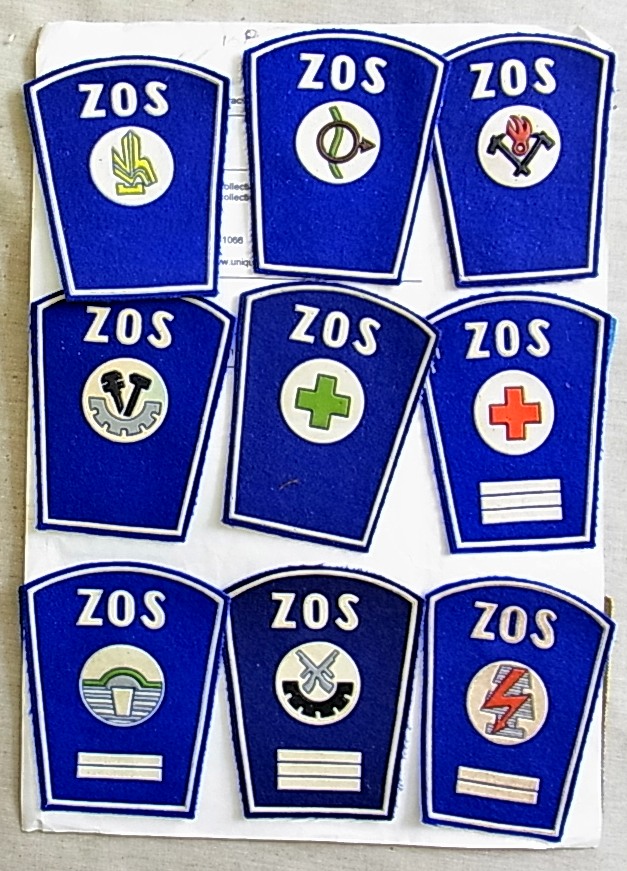 Polish 1950's Civil Defence Arm Patches (18) including: Medical, Fire Service, Electrical Services - Image 2 of 3