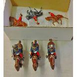 Collection of (5) Mounted Soldiers- and (3) small size mounted soldiers and (3) mounted Hussars(