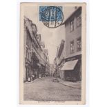 Germany Quedinburg - Steinbrucke 1923 Street Scene, used 2000m blue 1922 stamp, SG 242