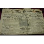 Militaria - Wartime Newspapers 'The People', dated Sunday October 15th, 1944, 'Crusader' dated