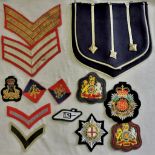 British Rank chevrons and trade/ Blazer patches (13) including Coldstream Guards, Army Service