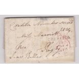 Devon 1814 Free El Crediton to Rugby, m/s Free Jamies Baller and red 'Free' SL Crediton/183 (DN