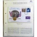 1998-prince Charles 50th Birthday, Great Britain £5 coin and stamp, first day cover