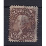 U.S.A. 1861 5c brown, Jefferson, fine used S.G. 72