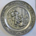 Wall Plate-German Pewter SKS 'Der Schneider'(The Taylor) collectors plate, manufactured 1989,