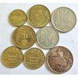 Monaco 1946A 10 Francs, KM 123, AUNC, 1950A 10 Francs, GVF/AUNC, KM 130, 1947 20 Francs, GEF, KM