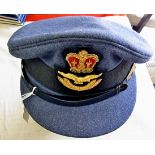 RAF Officers Service Dress Peaked cap, complete with QEc Cap badge, Size 7. Made by Ayres & Smith