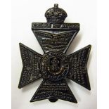 The King's Royal Rifle Corps WWI Cap badge (Black-metal, slider) Made by J.R. Gaunt with KC, K&K: