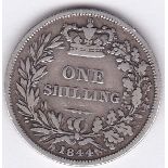 Great Britain 1844 Victoria Shilling, fine