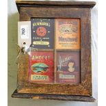 Glass Door Cabinet - spice box wooden-wall hang-1960's in very good condition