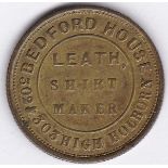 Token - Leath - Shirtmaker, rev Hosiery, Glove and Handkerchief Warehouse, EF, 24mm, scarce