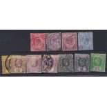 Malaya Straits Settlements 1912 definitive's S.G. 196-197 used, S.G. 200-202 used, S.G. 234-235