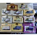 Assortment of Diecast Vans-(11)Promoter-Days Gone-Cadbury's-Lleodo-View Vans-all boxed and in