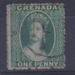 Grenada 1861 1d bluish green SG 1 F.U thin