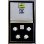 Great Britain 1984-87 Royal Mint £1 Silver Proof Redfort Collection, Royal Mint Boxed