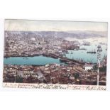 Constantinople 1906 View card used Austrian post 10 Centimes on 10 Heller stamp.